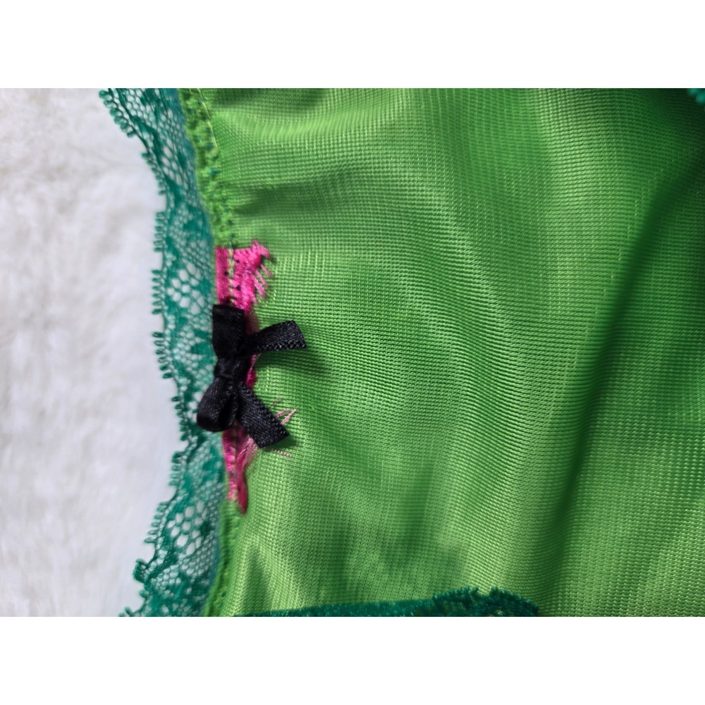 90s Y2K Victoria's Secret Sexy Little Things Green Lace Babydoll Ligerie Set S - Picture 9 of 15
